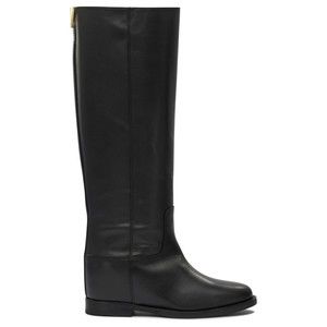 Via Roma 15 Tall Black Leather Ankle Boots - NWT